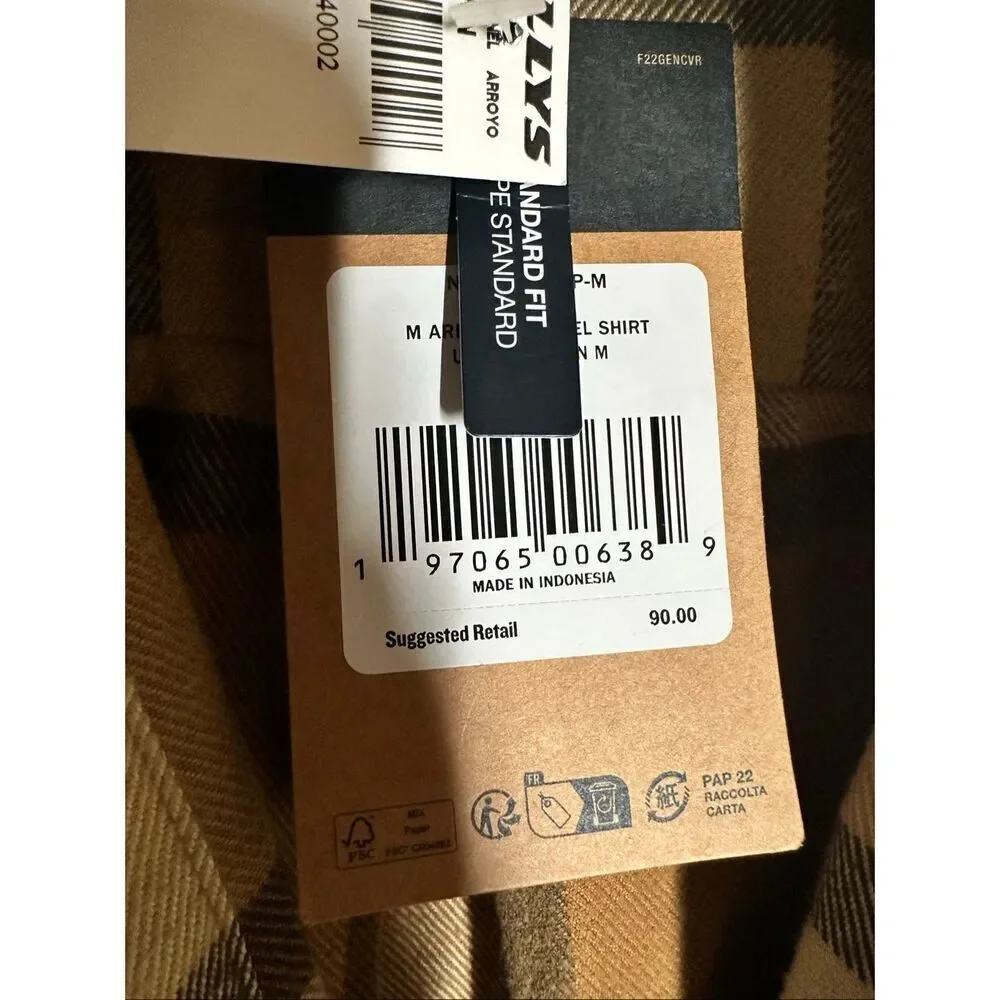 The North Face Beige and Tan Arroyo Flannel Button Down Top Size Medium